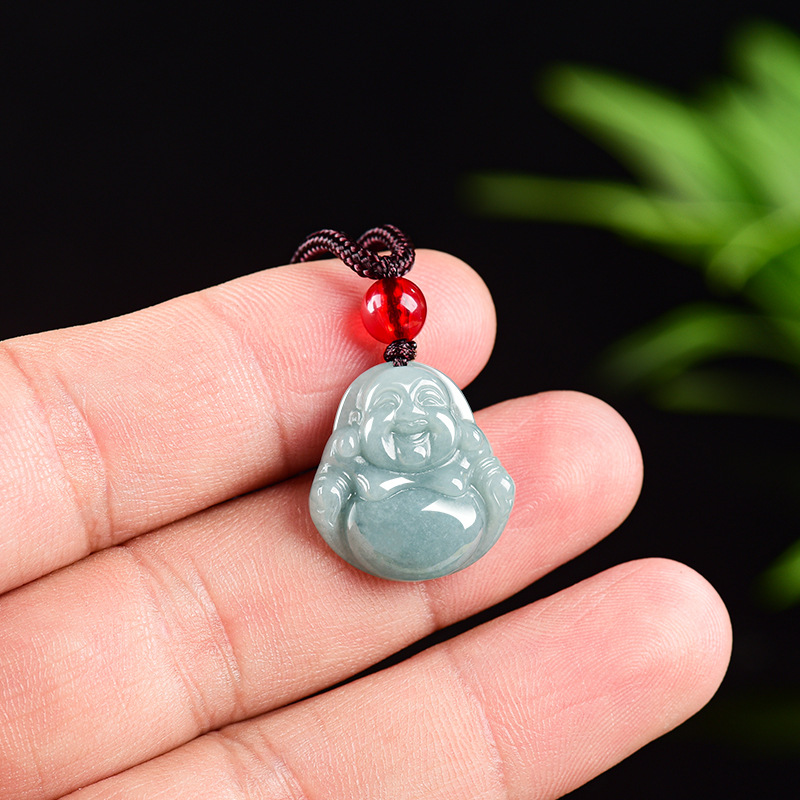 Jewelry & Watches Store - Myanmar Jadeit Guanyin Buddha Anhänger Halskette