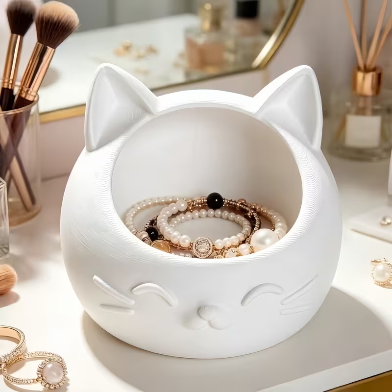 Jewelry Box Organizer Watches - Mini-Aufbewahrungsbox in Katzenform, niedlicher Nachttisch-Organizer für
