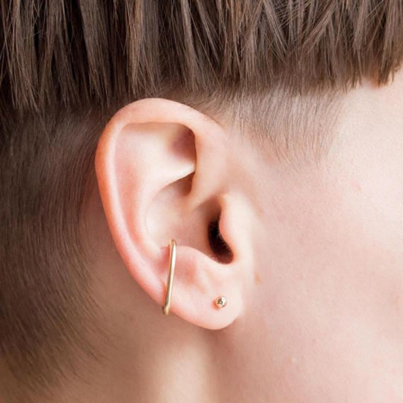 Ear Cuff No Piercing - 925 Silber Fake Clip Ohrringe Gold