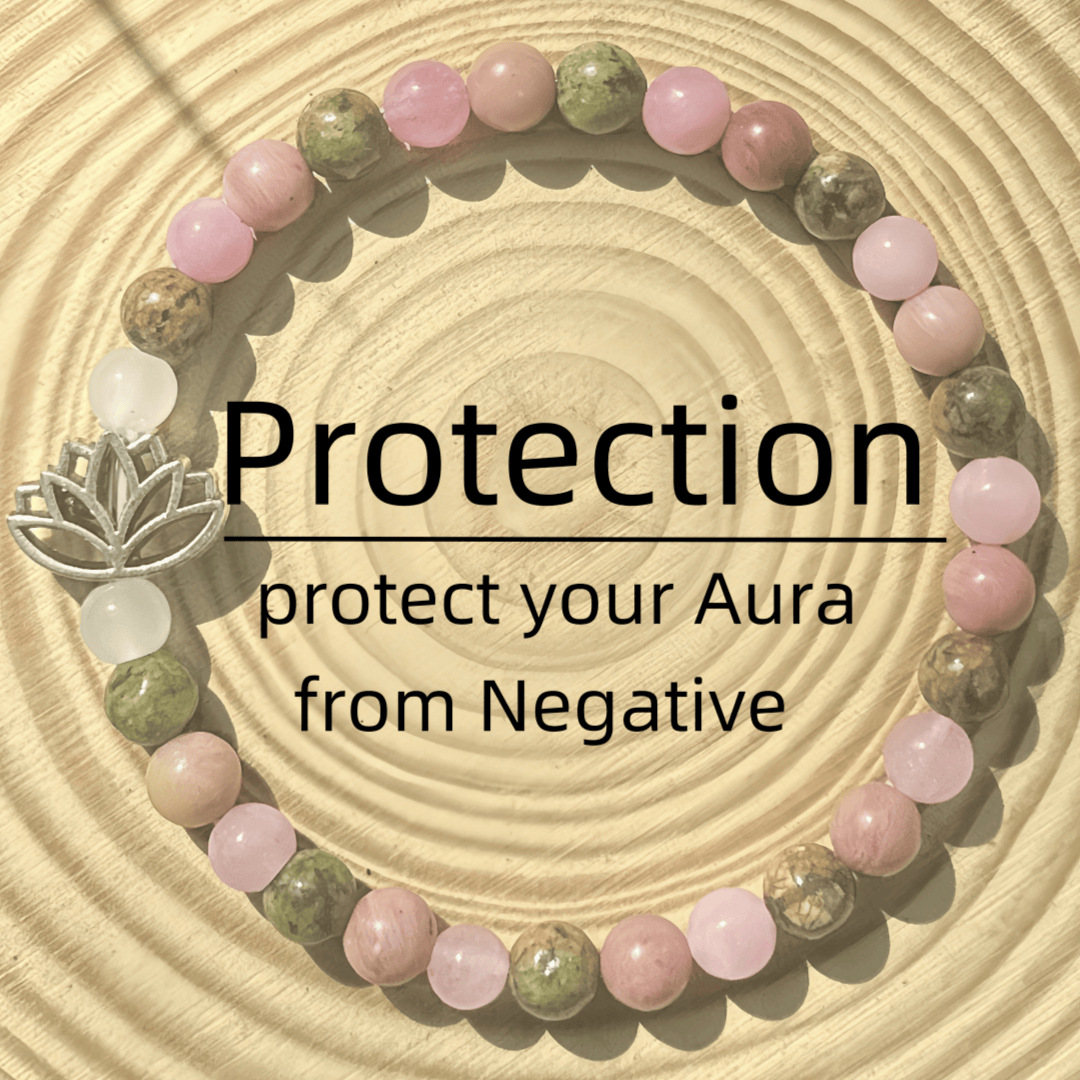 Gemstone Bracelet Healing - 1 Stück Natürliches Rosa-Grünes Kristall-Perlenarmband mit