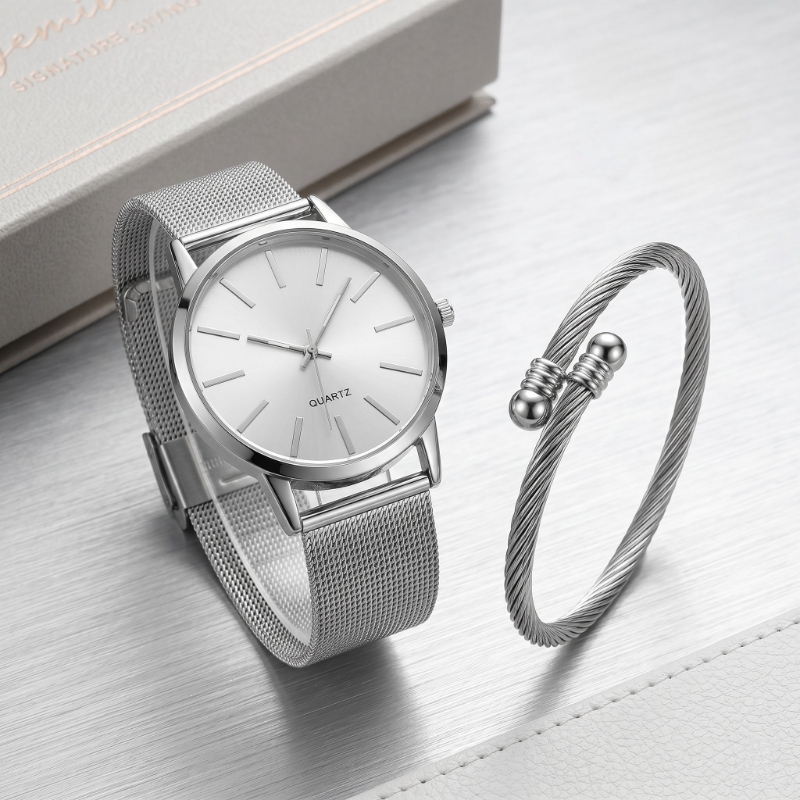 Best Jewelry Watches Women - Neues Stilvolles Damen-Uhrenset Einfache Luxus-Legierung Quarz-Armbanduhr
