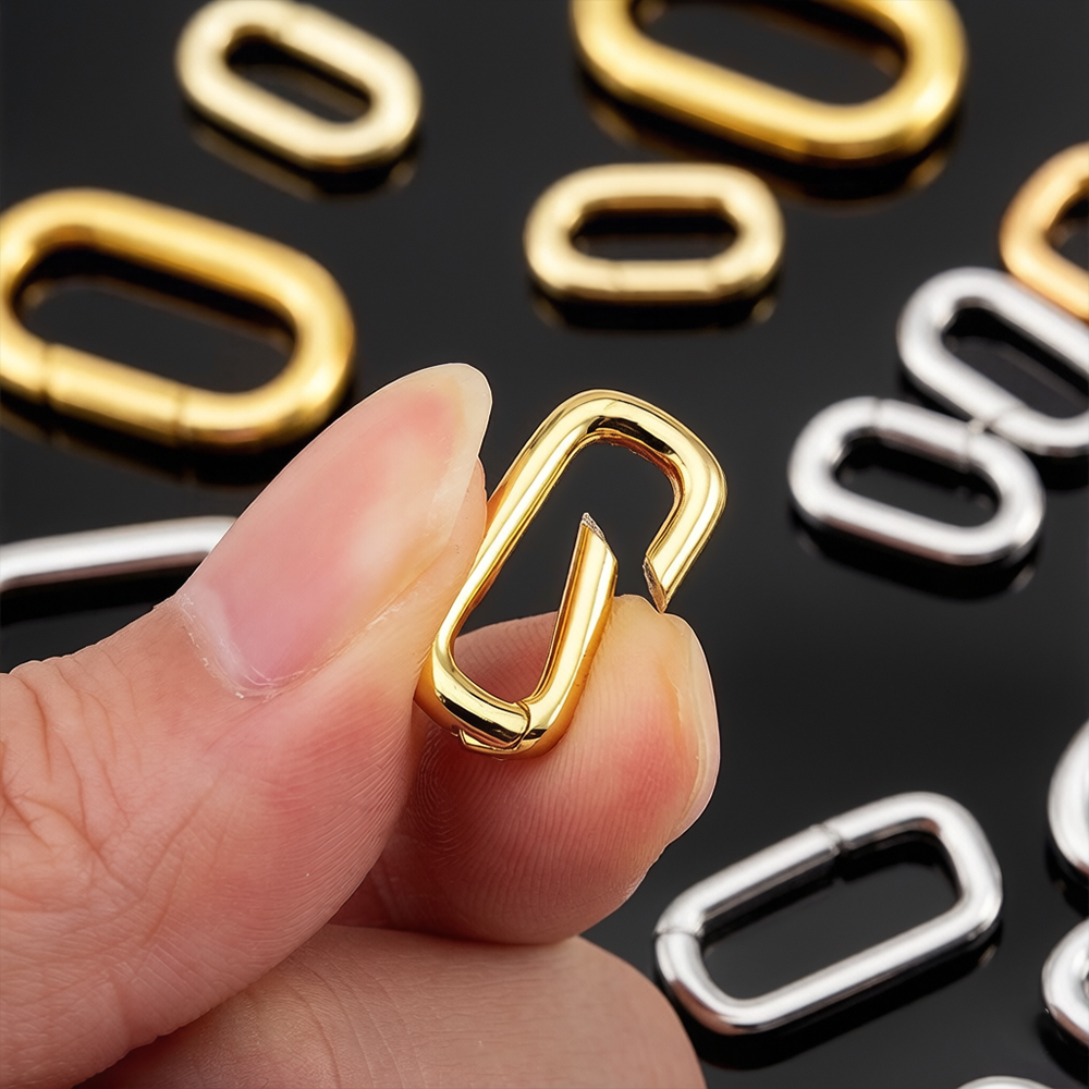 Pearl Necklace - 2 Stück 18K vergoldete ovale Karabiner-Halskettenverschlüsse