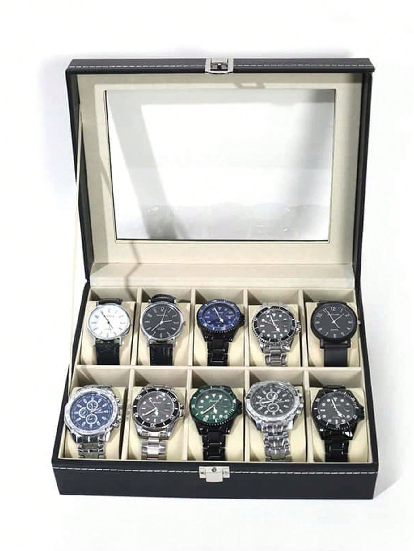 Leder-Uhrenbox mit Schloss, Gr – Jewelry Watches Box Bewertung und Preis