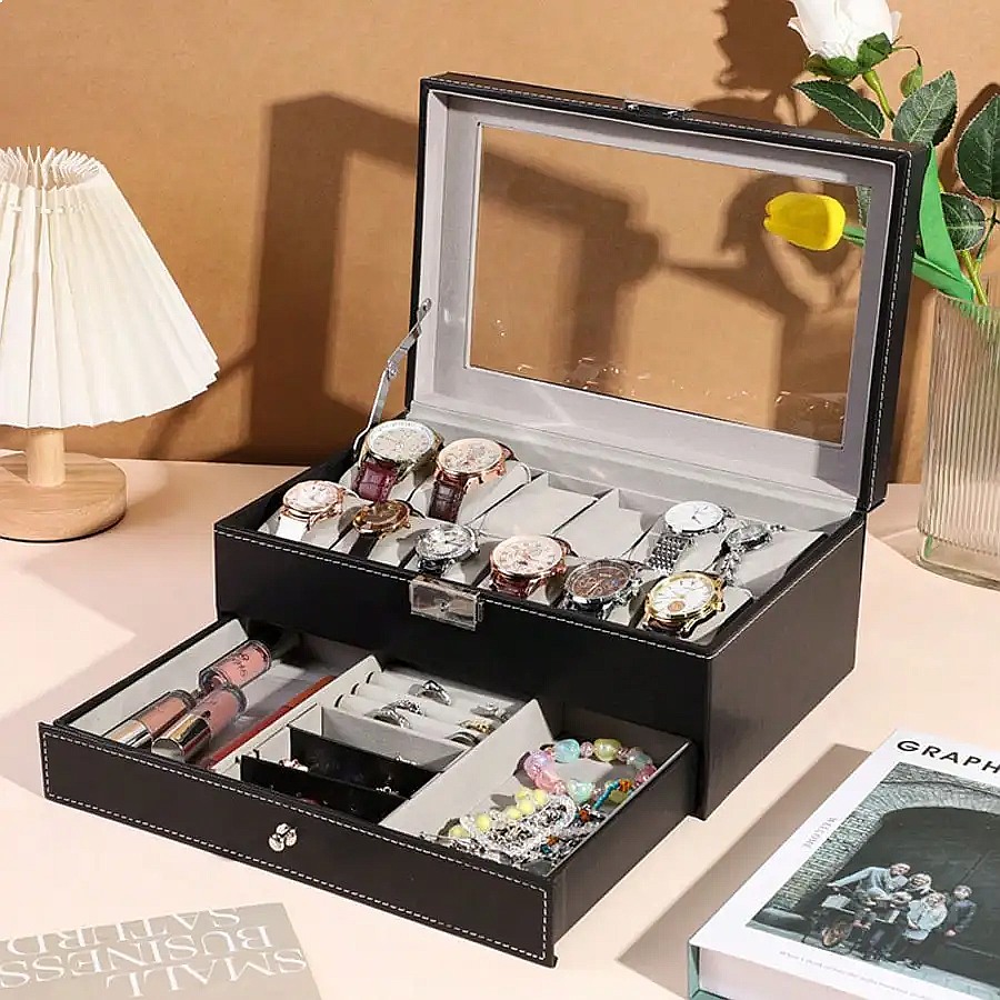 12-Fach-Uhrenbox mit Schublade – Jewelry Watches Box Bewertung und Preis