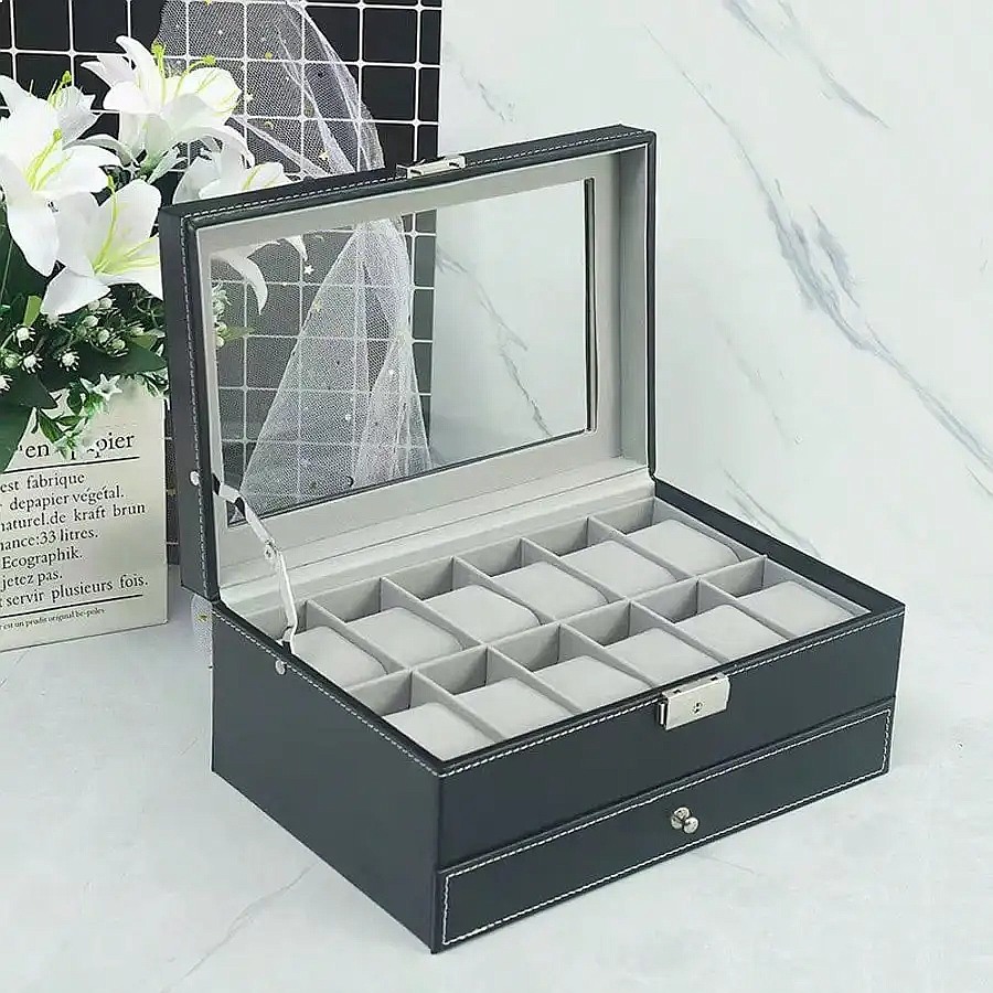 12-Fach-Uhrenbox mit Schublade – Jewelry Watches Box Bewertung und Preis