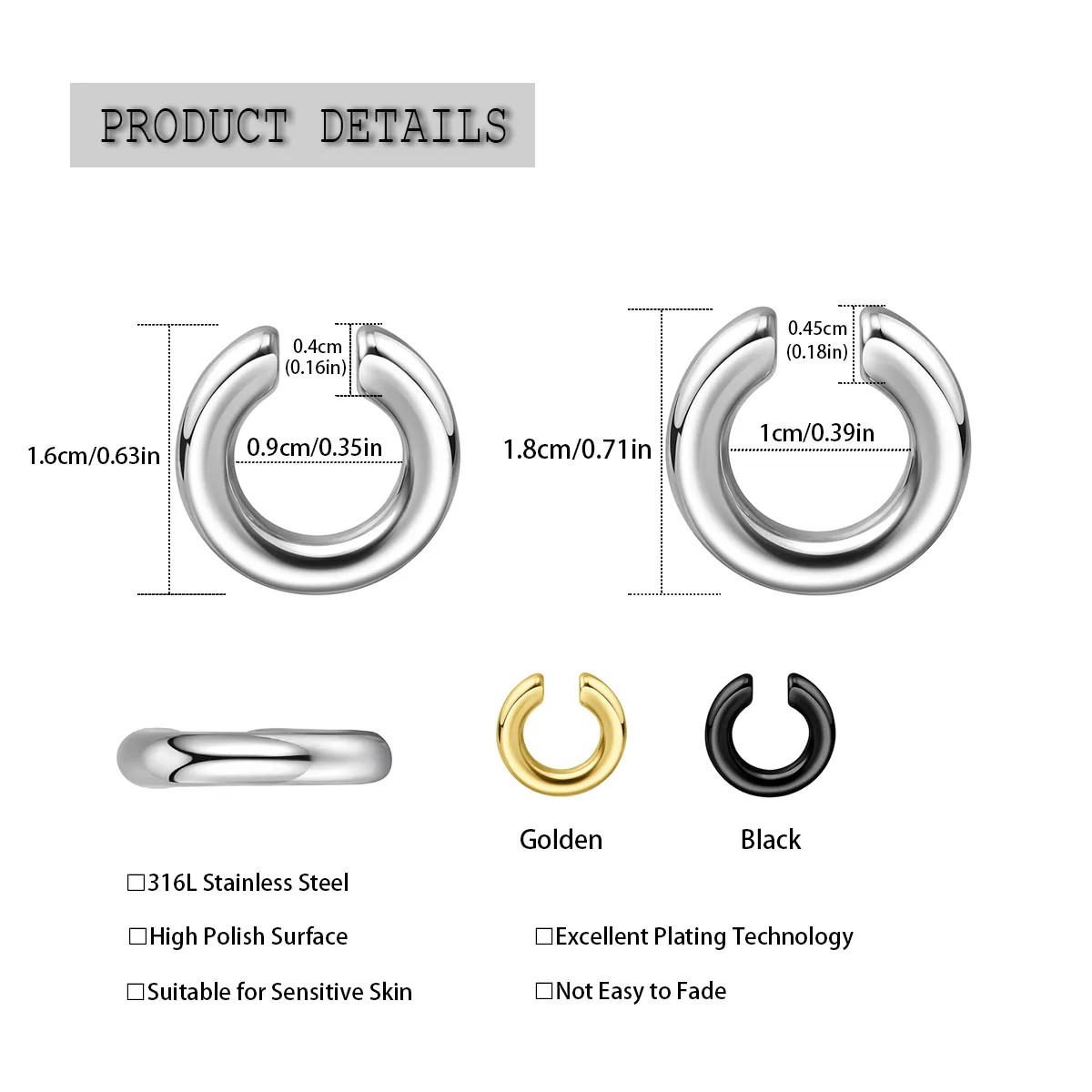 1 Stück Übertriebener C-förmig – Ear Cuff No Piercing Bewertung und Preis