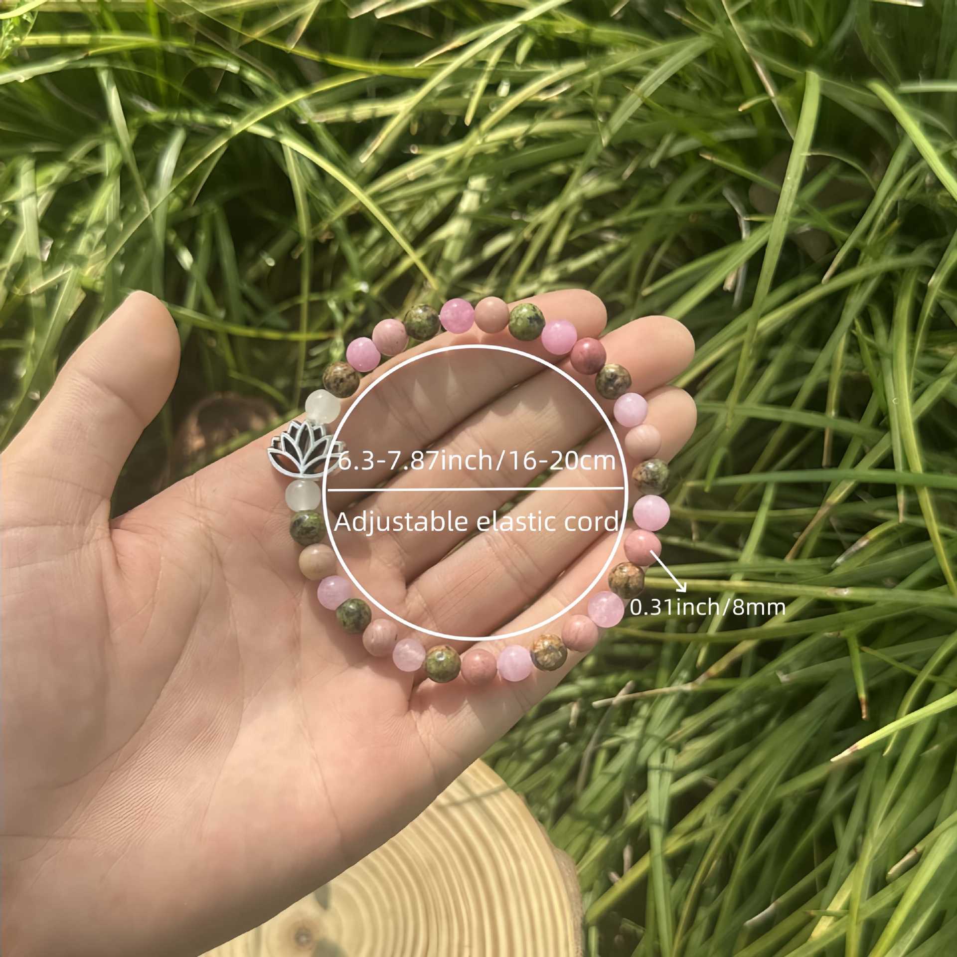 1 Stück Natürliches Rosa-Grüne – Gemstone Bracelet Healing Bewertung und Preis